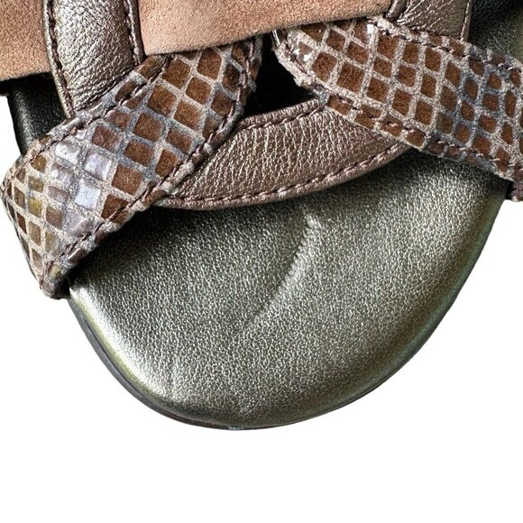 Aravon by New Balance Sandals Metallic Bronze Brown Leather Kitten Heel 7.5 AA - Picture 9 of 13